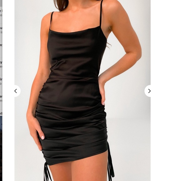 Missguided Dresses & Skirts - NWT Missguided Black Satin Cowl Ruched Mini Dress